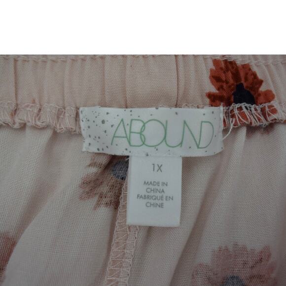 Abound Womens Pink Floral Print Elastic Waist Shorts Plus Size 1X - Picture 5 of 6